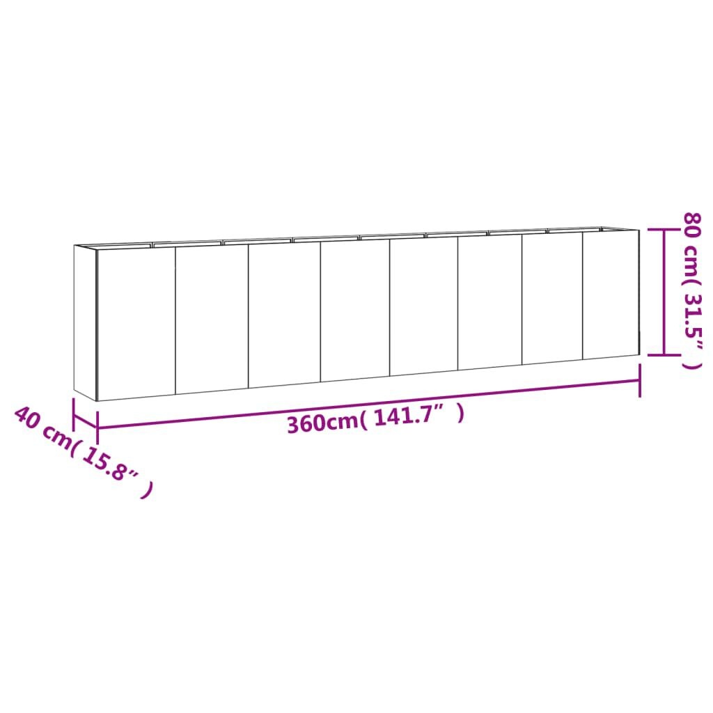 60% Korting: Cortenstalen Plantenbak Verhoogd 360cm - Topdeal!