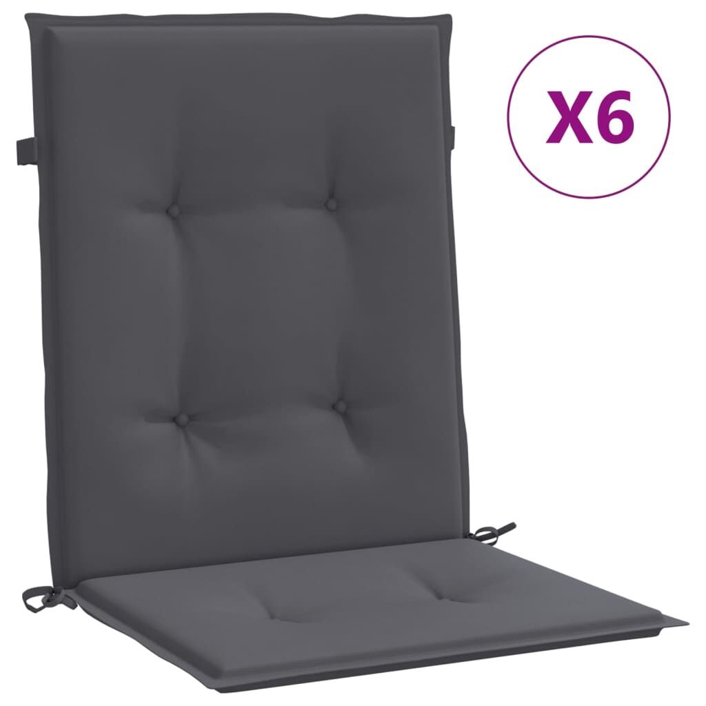vidaXL Tuinstoelkussens (6 st.) Antraciet - 35% Korting!