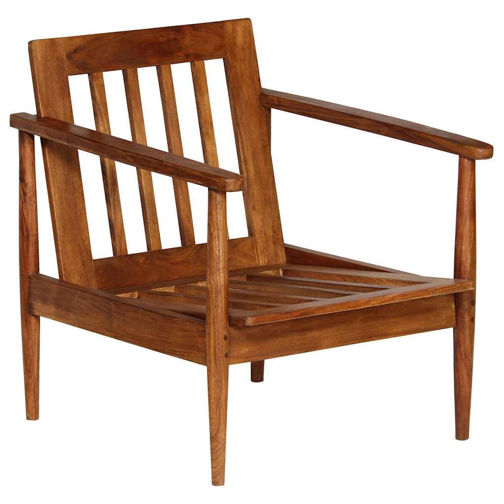 Lederen Fauteuil Acaciahout Bruin -35% Korting!