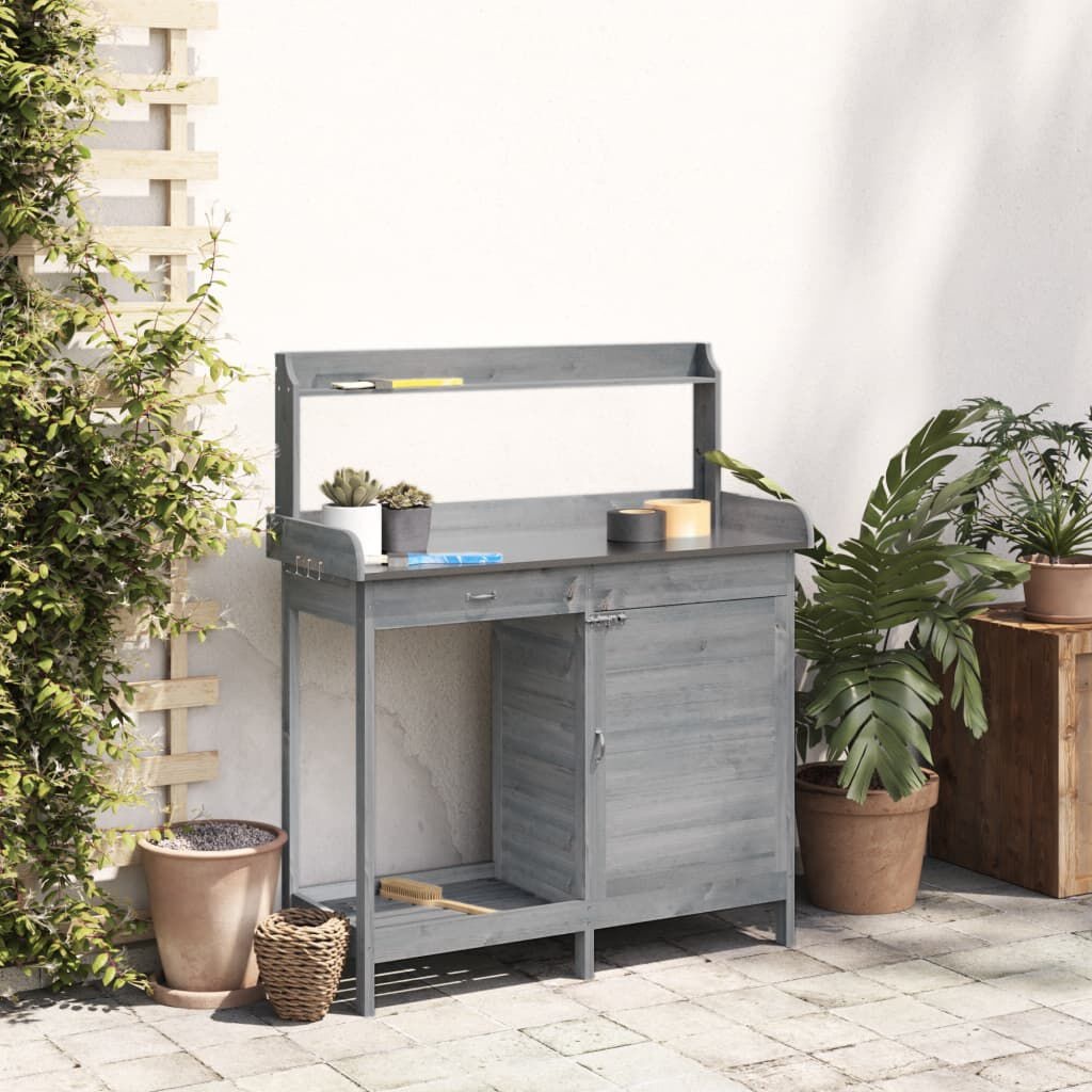 VidaXL Oppottafel Grijs Vurenhout - 35% Korting!