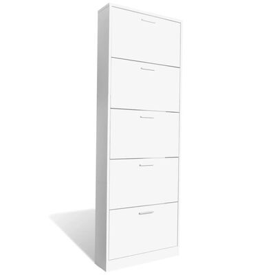vidaXL Schoenenkast Wit, 5 vakken - 35% Korting!