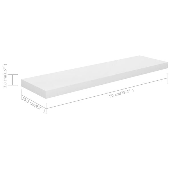 Wandschap Wit Hoogglans 90cm - 35% Korting!