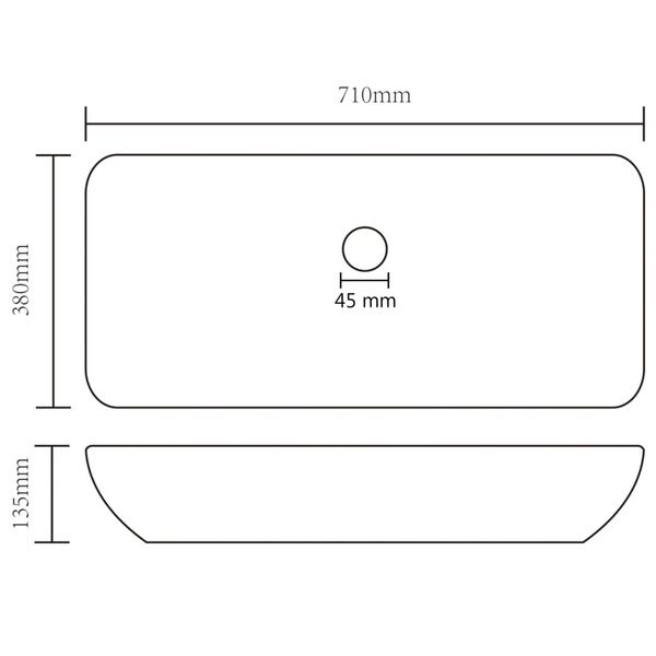 vidaXL Wastafel Lichtgrijs 71cm - Krasje, 35% Korting!