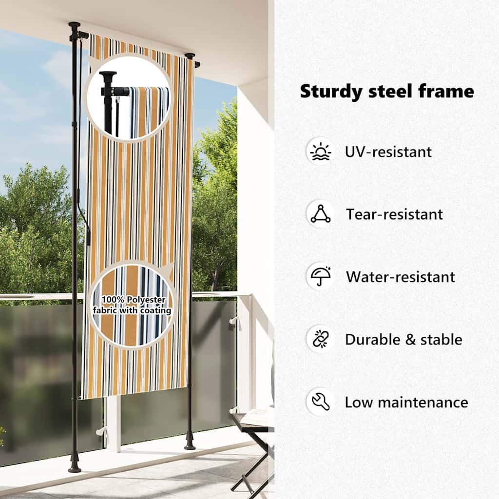vidaXL Rolgordijn Buiten 120x270 Geel/Wit - 35% Korting!