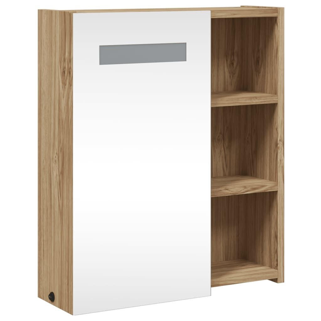 vidaXL Badkamerkast met Spiegel & LED - Eiken - 35% Korting!