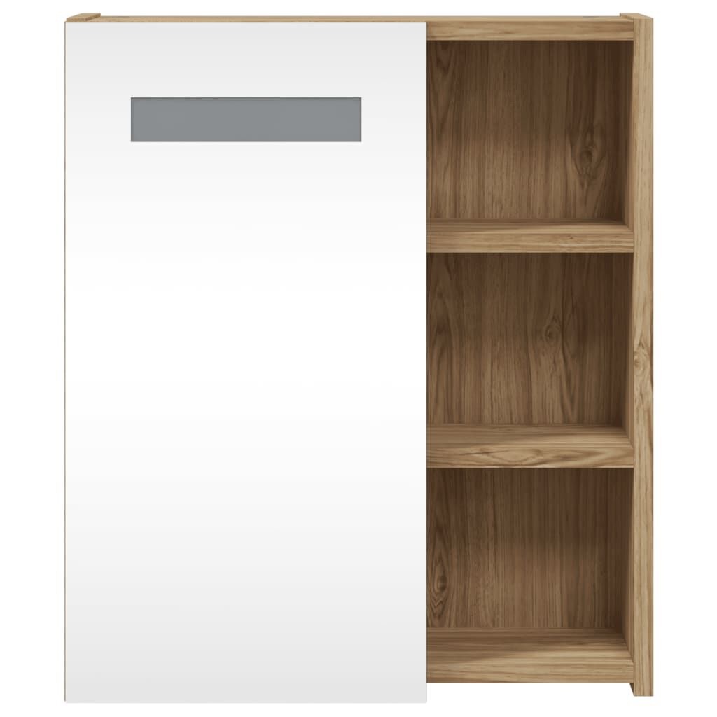 vidaXL Badkamerkast met Spiegel & LED - Eiken - 35% Korting!