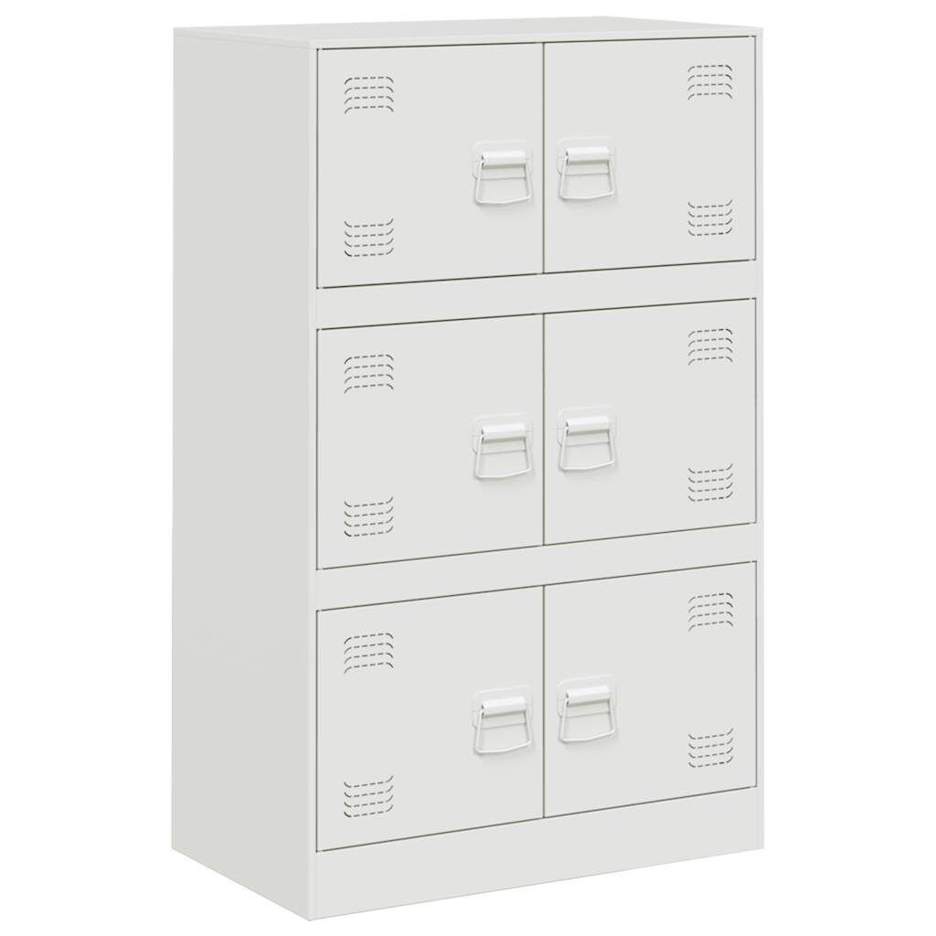 vidaXL Dressoir Staal Wit 67x39x107cm - 35% Korting!