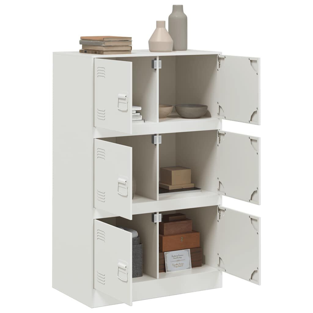 vidaXL Dressoir Staal Wit 67x39x107cm - 35% Korting!