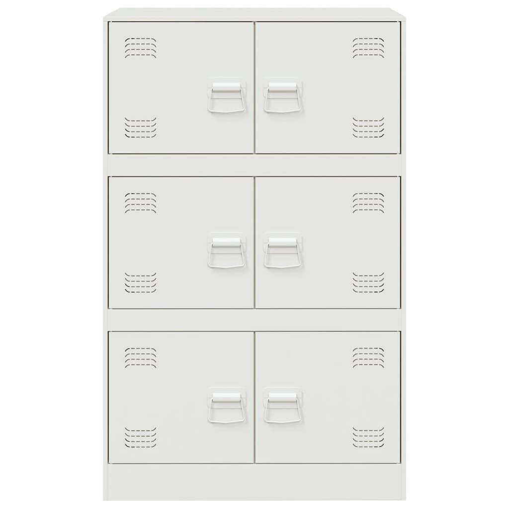 vidaXL Dressoir Staal Wit 67x39x107cm - 35% Korting!