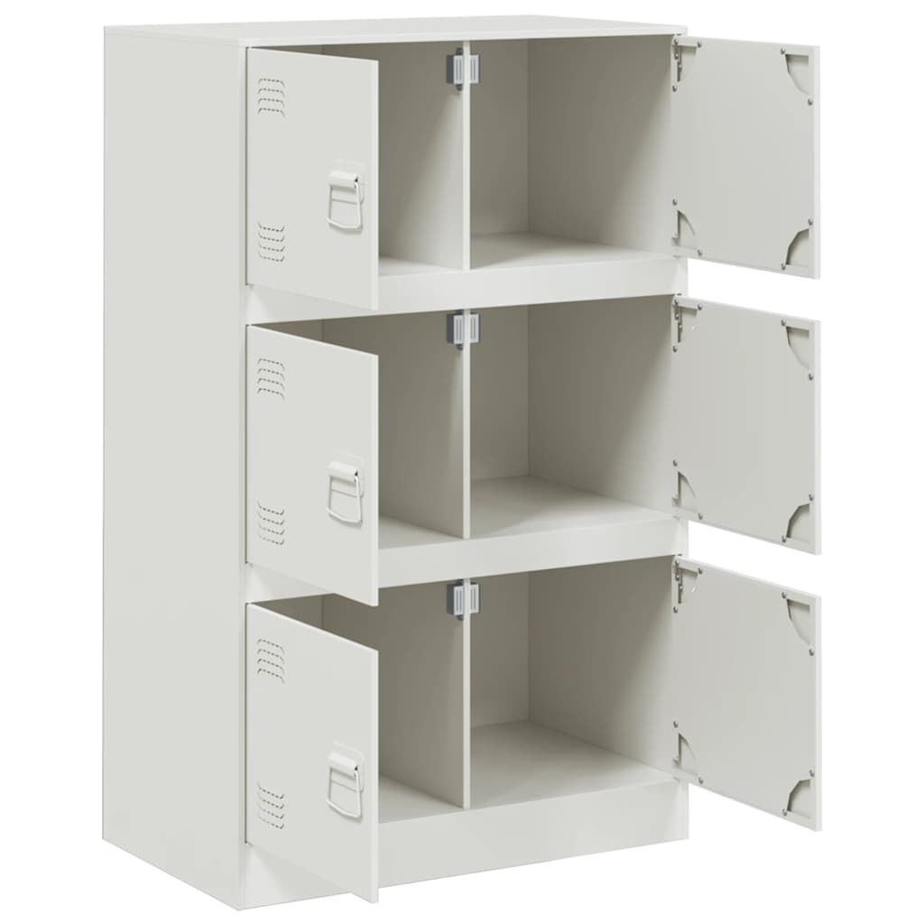 vidaXL Dressoir Staal Wit 67x39x107cm - 35% Korting!