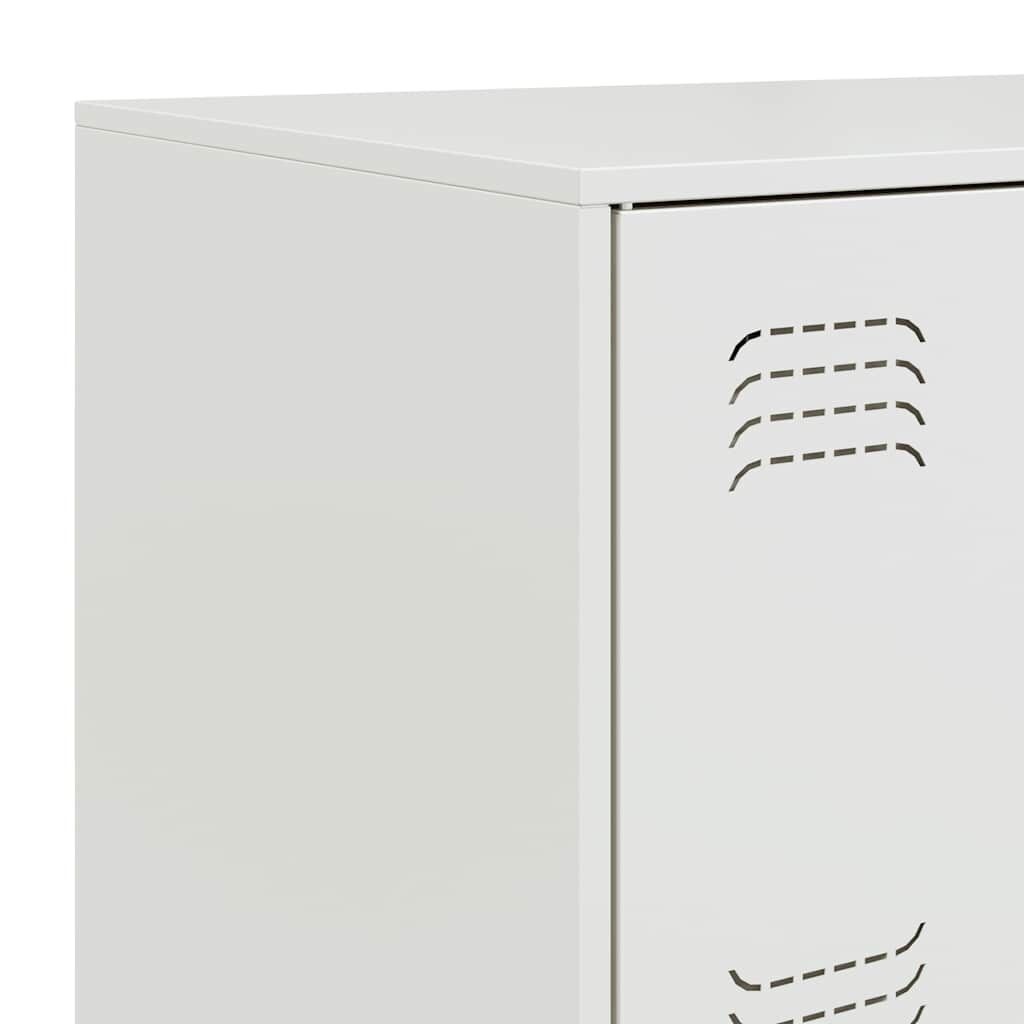vidaXL Dressoir Staal Wit 67x39x107cm - 35% Korting!