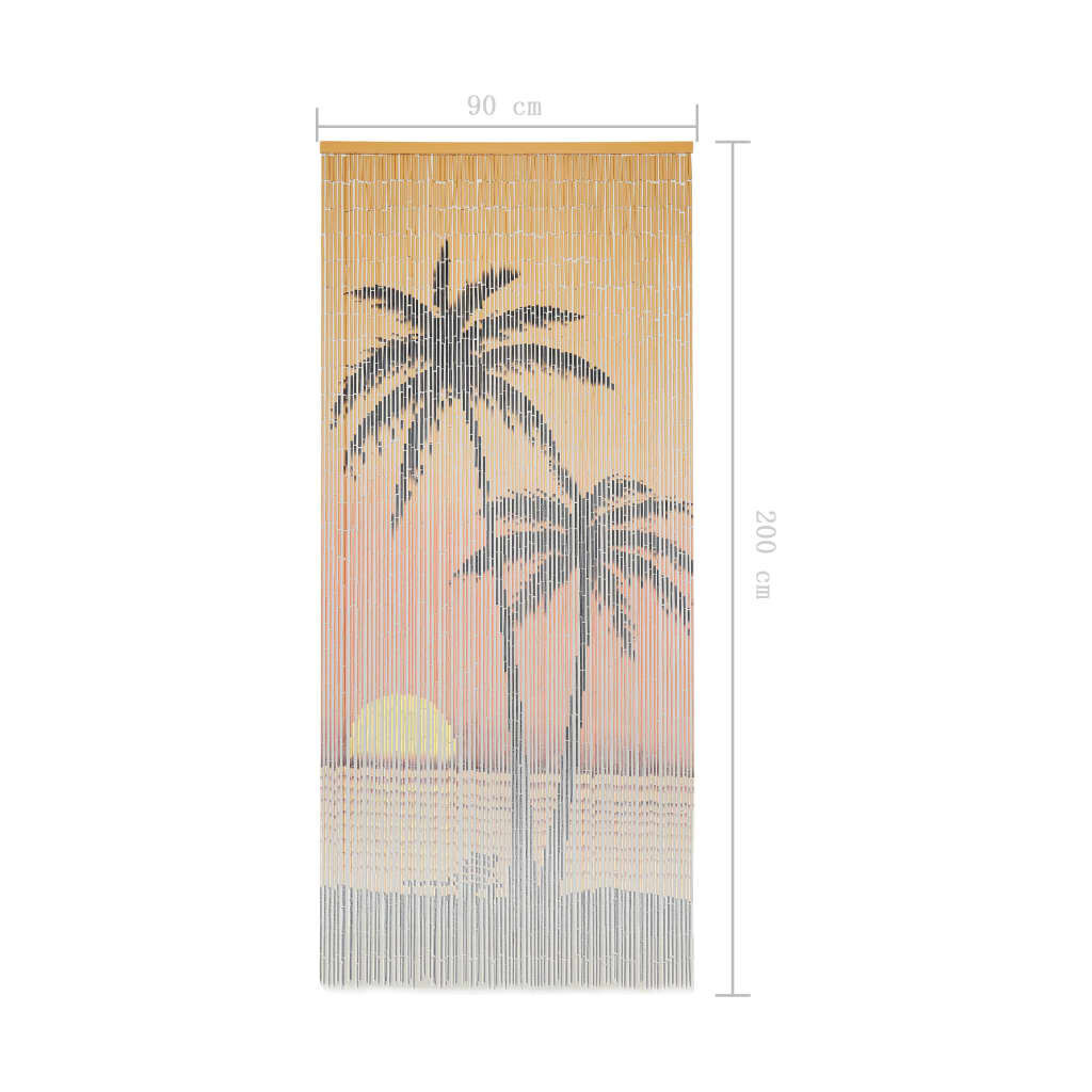 Bamboe Vliegengordijn 90x200cm - Palmboom Design - 60% Korting!
