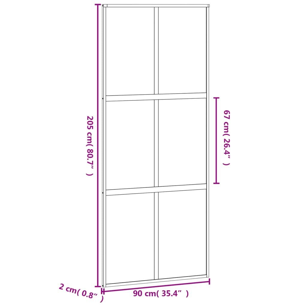 vidaXL Schuifdeur 90x205 Wit - Gehard Glas & Aluminium - 35% Korting!