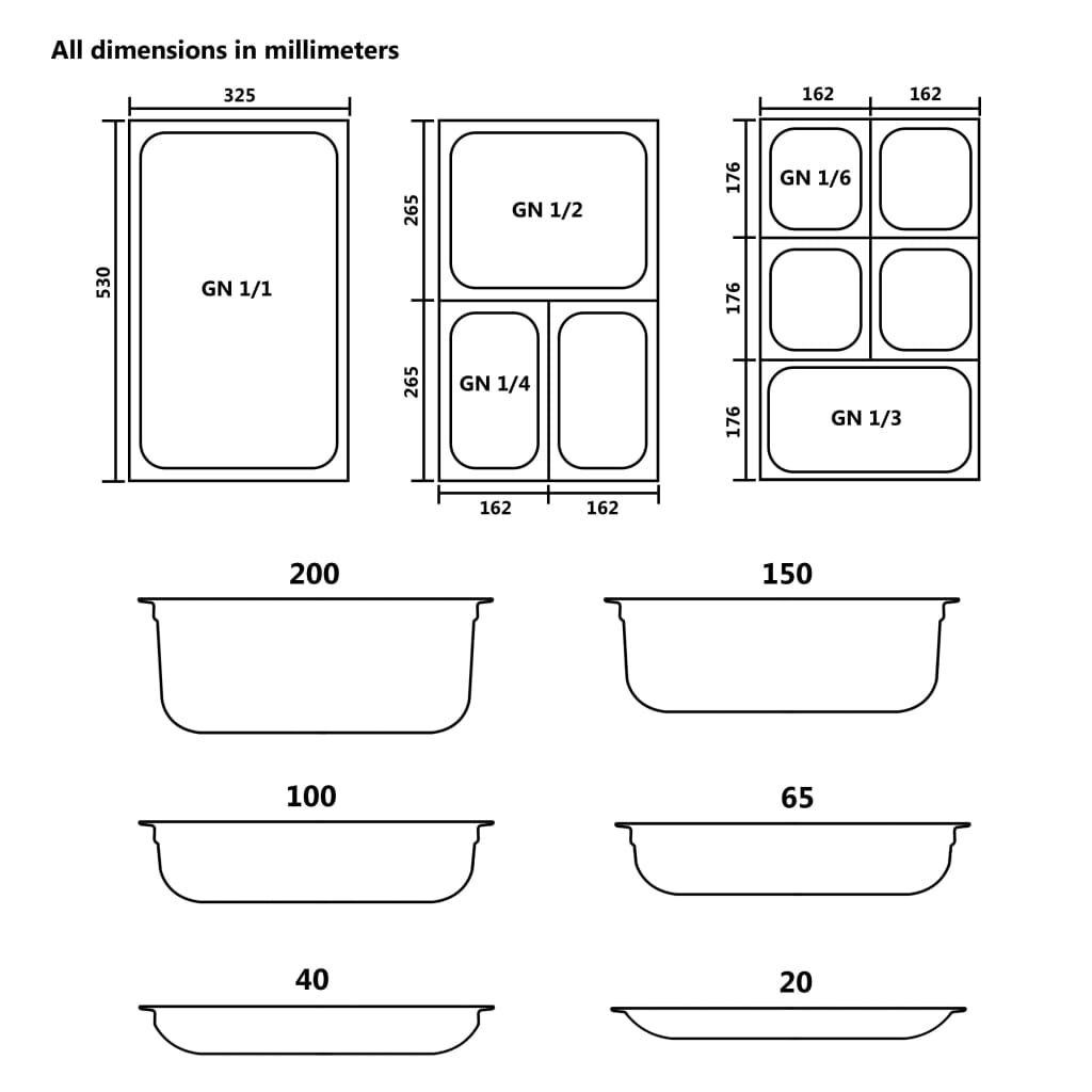 vidaXL GN 1/2 Gastronormbakken 2x RVS - 35% Korting!