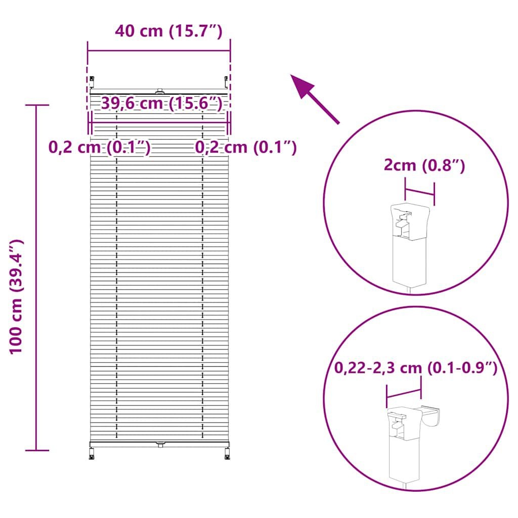 Plisséjaloezie 40x100 cm Wit - 35% Korting!