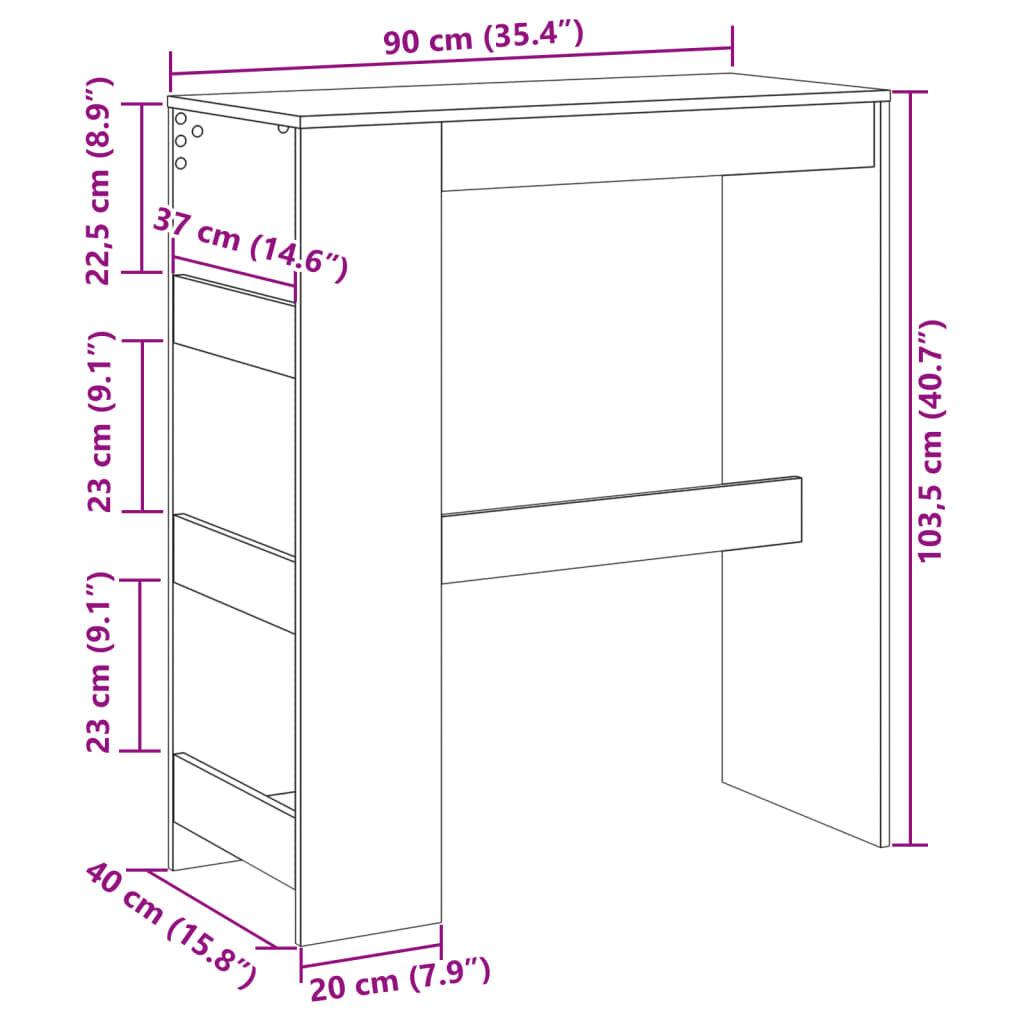 VidaXL Bartafel Betongrijs - 57% Korting!