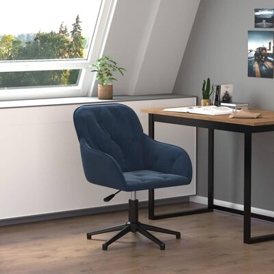 Draaibare Kantoorstoel Fluweel Blauw - 35% Korting!