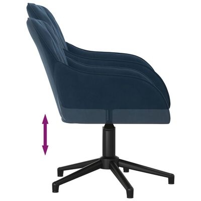 Draaibare Kantoorstoel Fluweel Blauw - 35% Korting!