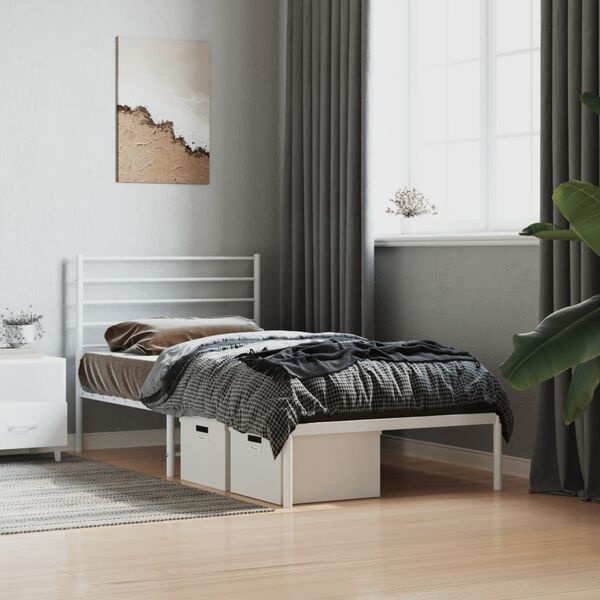 vidaXL Bedframe Wit 90x200cm - 35% Korting! (beschadigde verpakking)