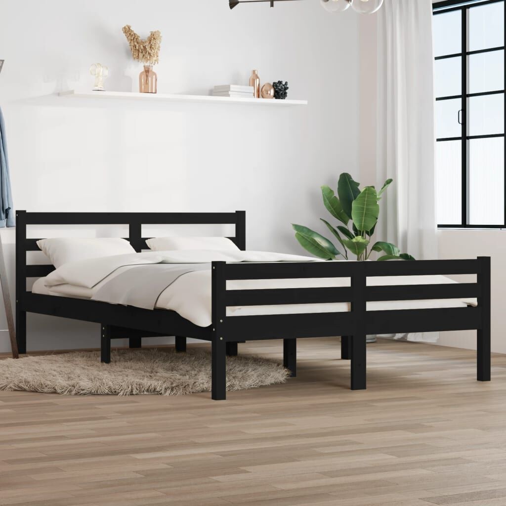 VidaXL Bedframe 140x190 Zwart Hout - 42% Korting!