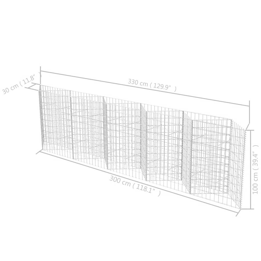 vidaXL Gabion Mand 300x30x100cm - Gegalvaniseerd - 53% Korting!