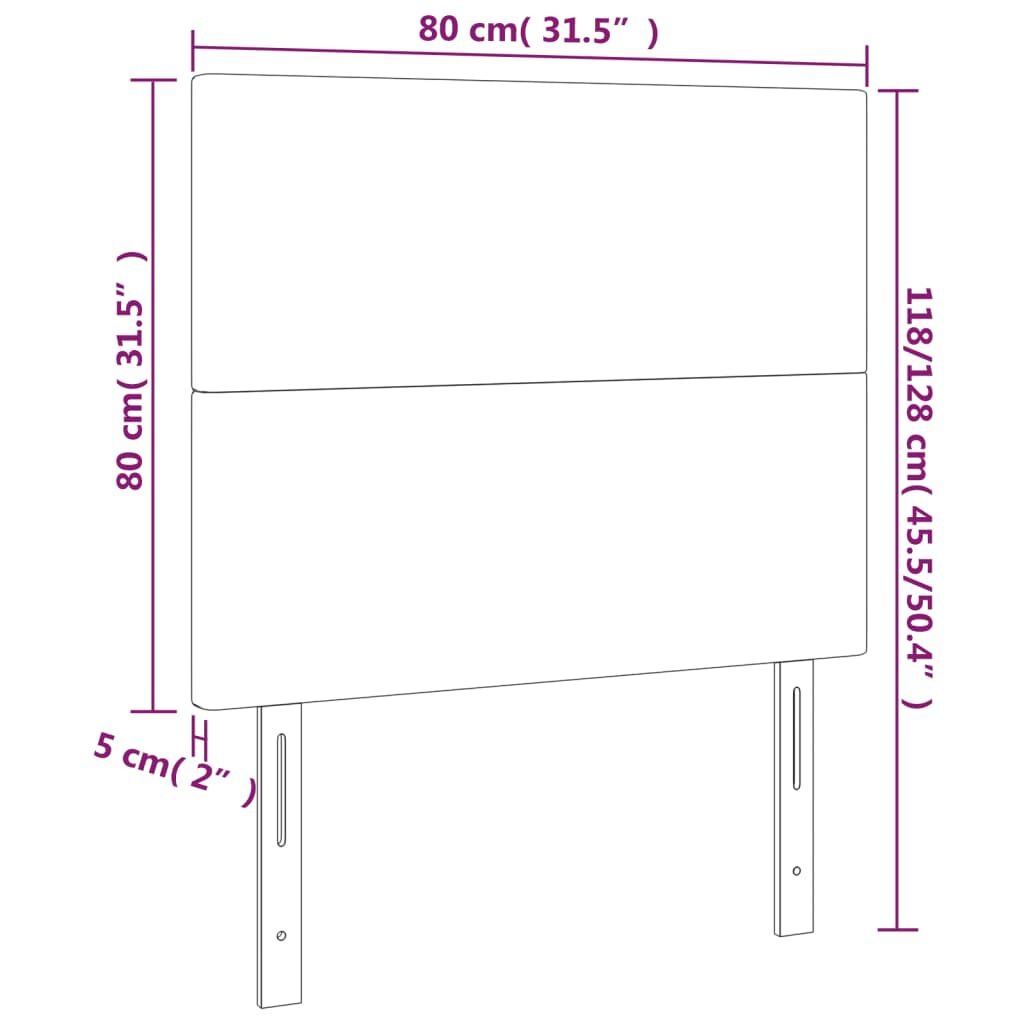2x Hoofdbord 80cm Donkergrijs - 41% Korting! (Retour)
