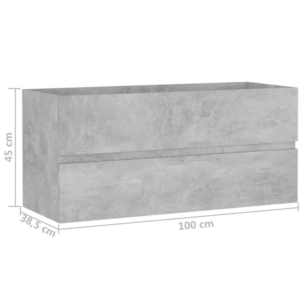 Wastafelkast Betongrijs 100cm - 53% Korting!