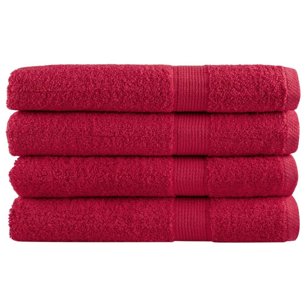 VidaXL SOLUND Handdoeken Rood (4 st) - 57% Korting!