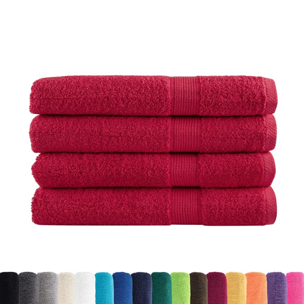 VidaXL SOLUND Handdoeken Rood (4 st) - 57% Korting!