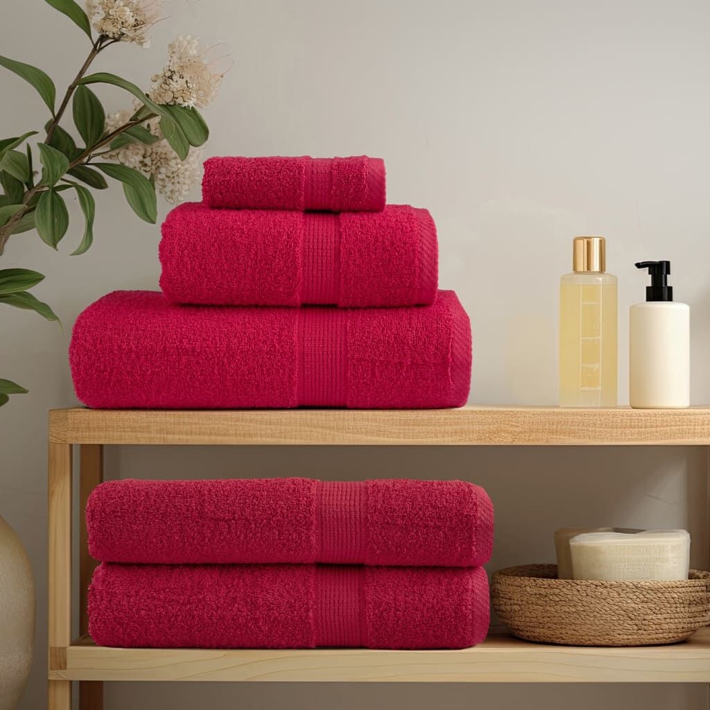 VidaXL SOLUND Handdoeken Rood (4 st) - 57% Korting!