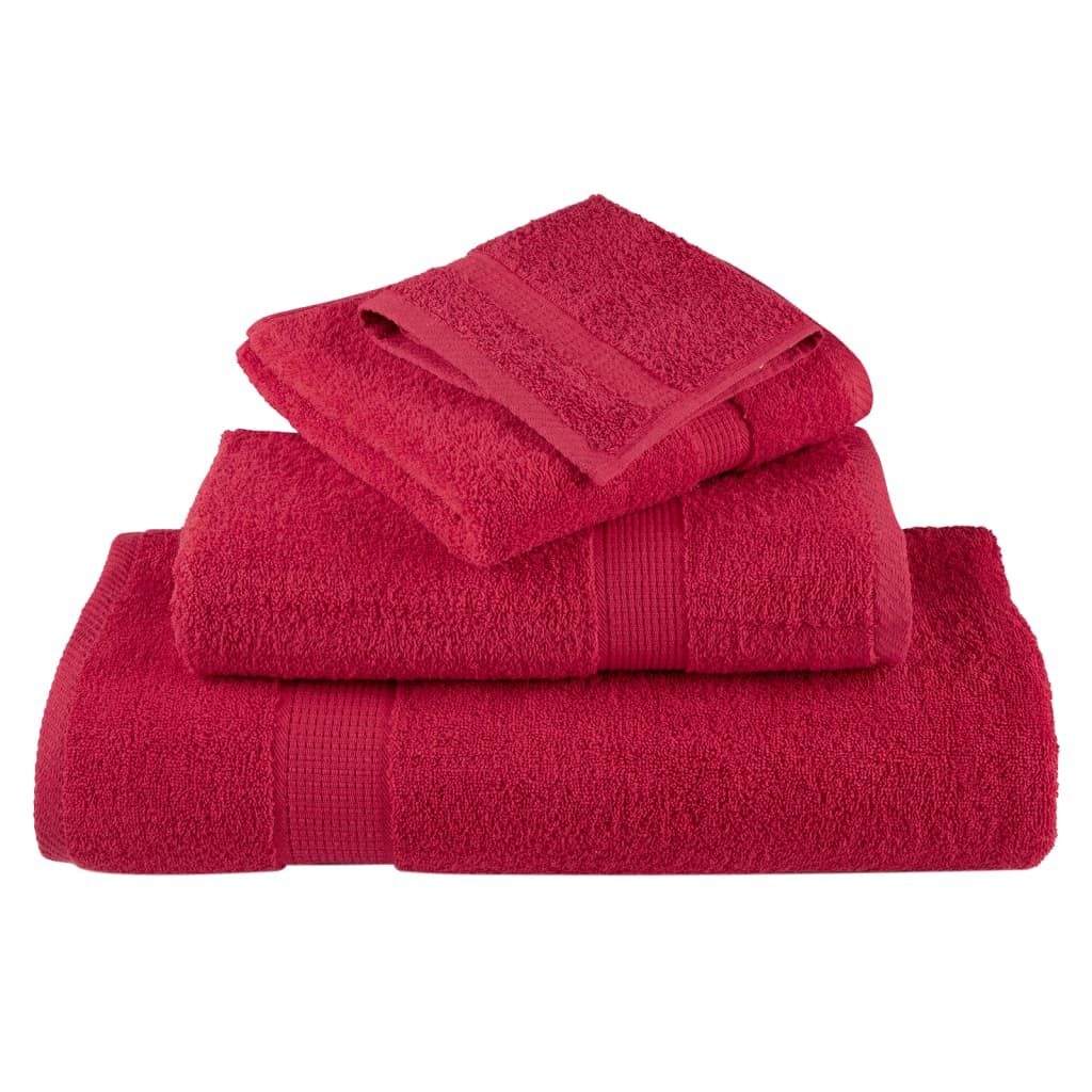 VidaXL SOLUND Handdoeken Rood (4 st) - 57% Korting!