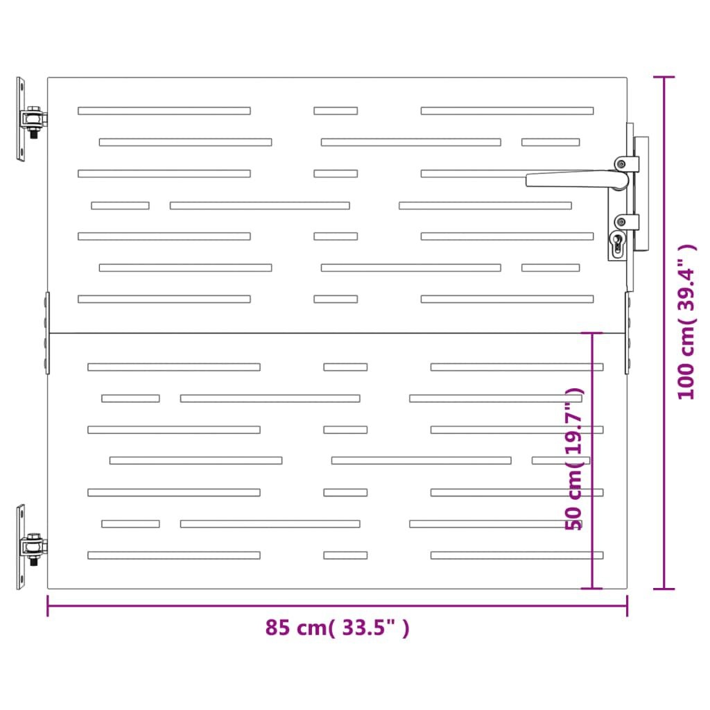 VidaXL Cortenstaal Poort 85x100cm - Vierkant - 57% Korting!