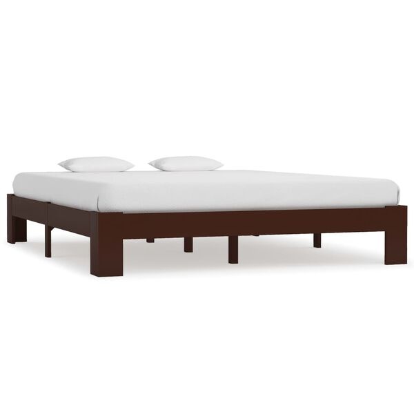 VidaXL Bed 160x200 Donkerbruin Grenen -35%! Zo Goed Als Nieuw