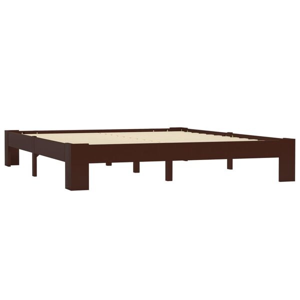 VidaXL Bed 160x200 Donkerbruin Grenen -35%! Zo Goed Als Nieuw