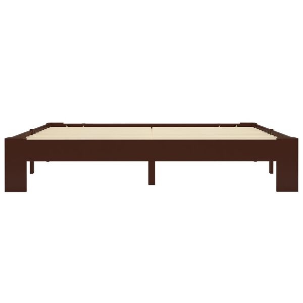 VidaXL Bed 160x200 Donkerbruin Grenen -35%! Zo Goed Als Nieuw