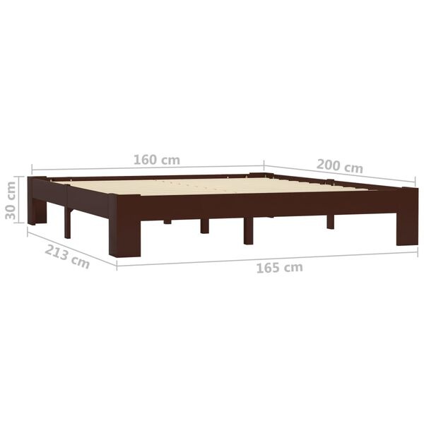 VidaXL Bed 160x200 Donkerbruin Grenen -35%! Zo Goed Als Nieuw