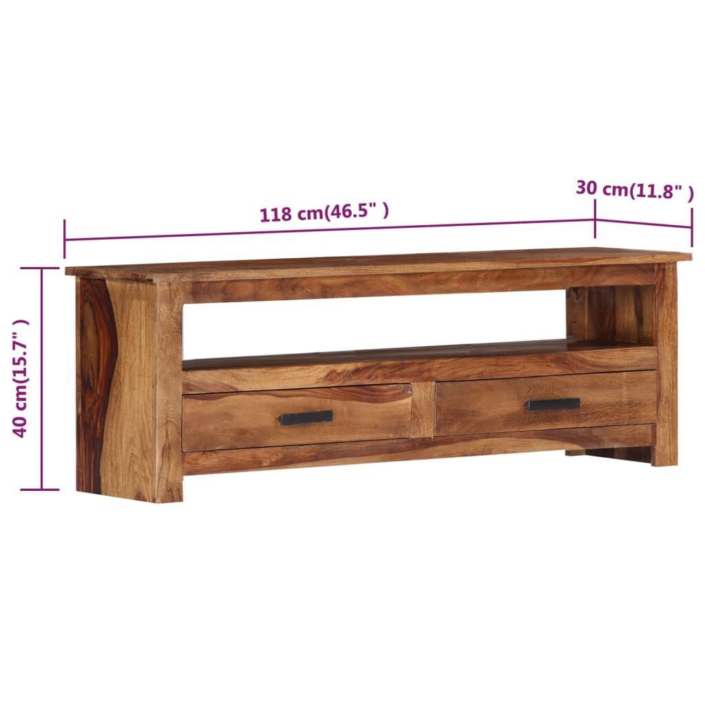 vidaXL TV-meubel Massief Hout 118cm - 35% Korting!