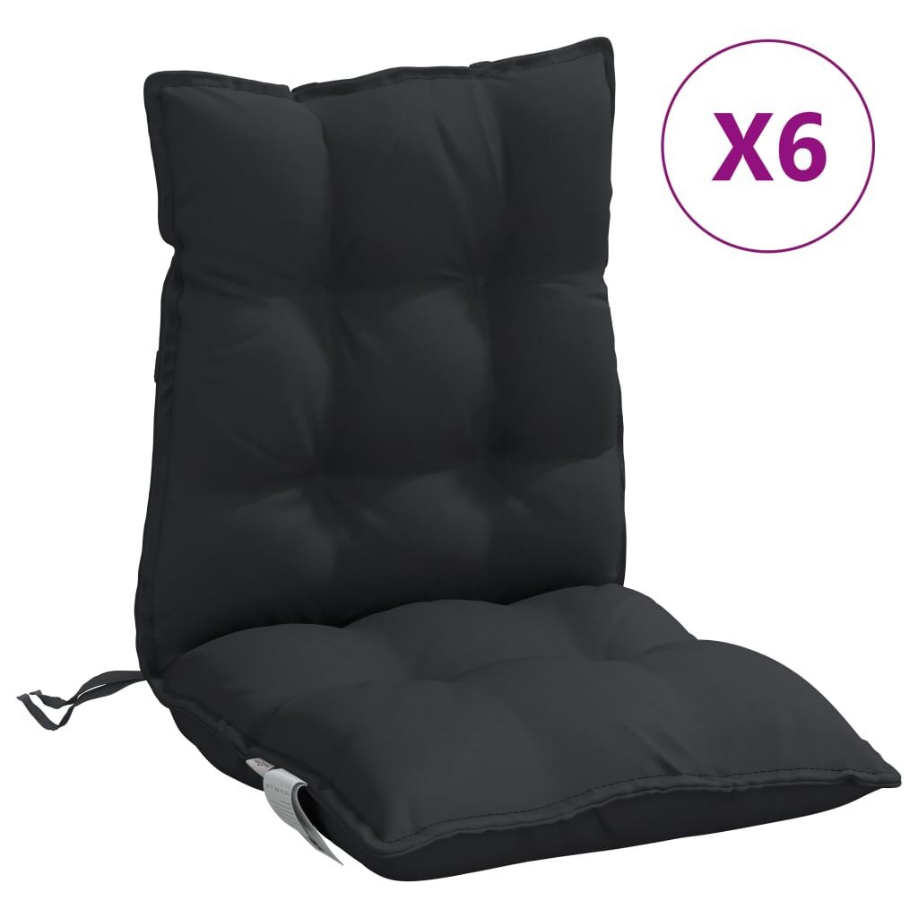 VidaXL Stoelkussens (6x) - Lage Rug Zwart - 45% Korting!