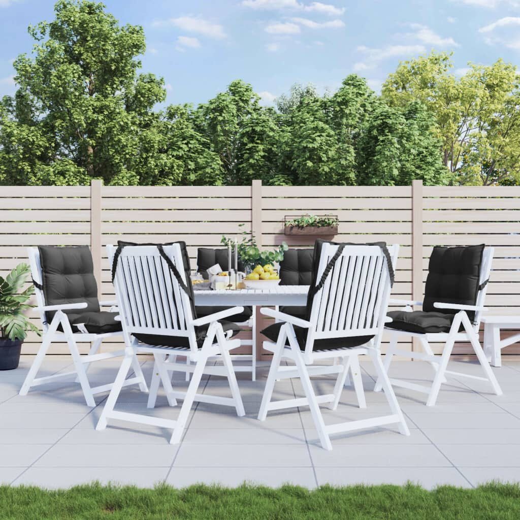 VidaXL Stoelkussens (6x) - Lage Rug Zwart - 45% Korting!