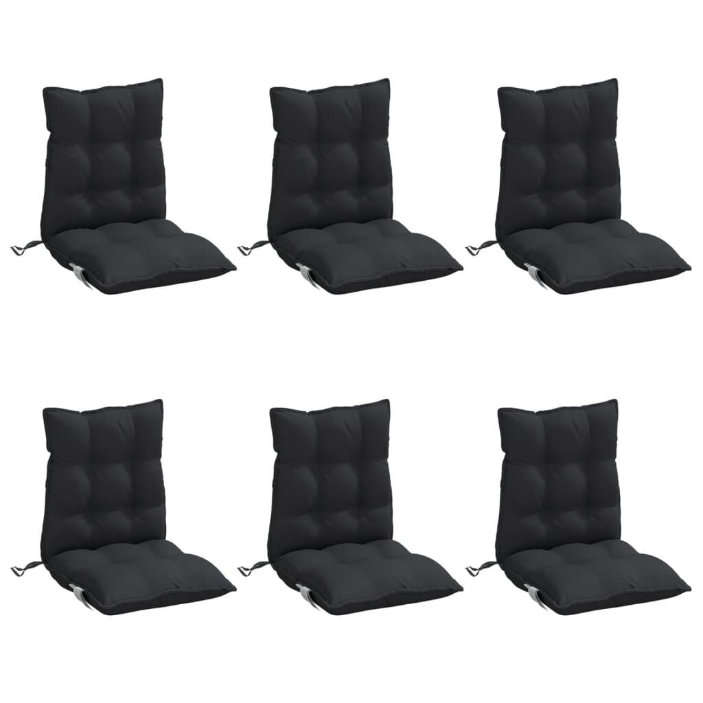 VidaXL Stoelkussens (6x) - Lage Rug Zwart - 45% Korting!