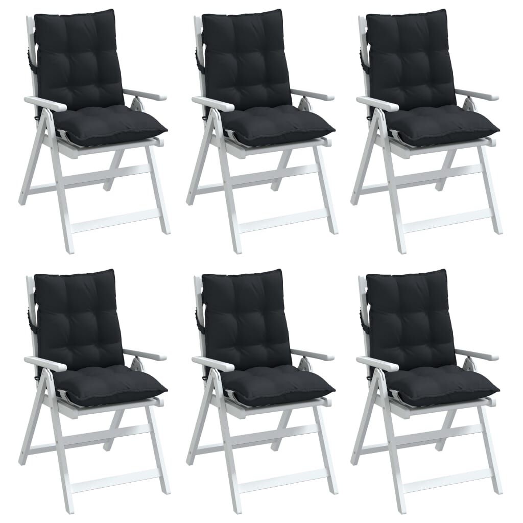 VidaXL Stoelkussens (6x) - Lage Rug Zwart - 45% Korting!