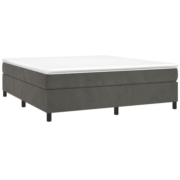 Topdeal: Fluwelen Bedframe 200x200cm Donkergrijs -35%