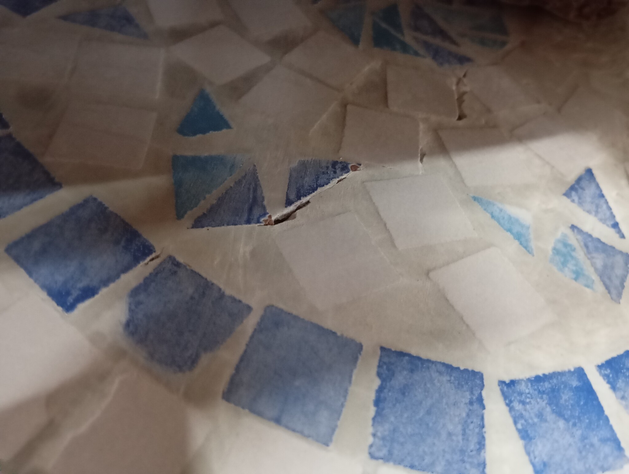 vidaXL Bistrotafel Mozaïek Blauw/Wit -50%! Schade: Krasje