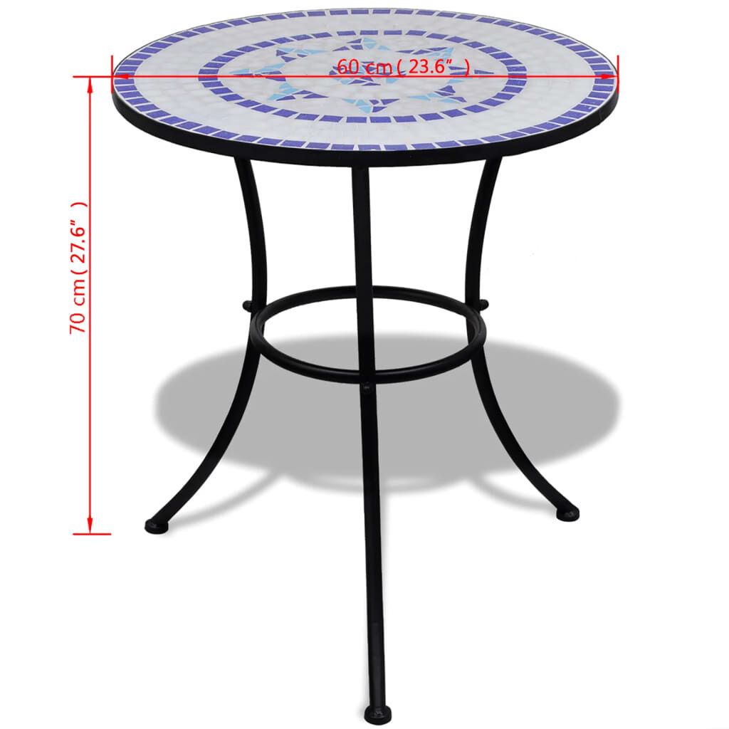 vidaXL Bistrotafel Mozaïek Blauw/Wit -50%! Schade: Krasje