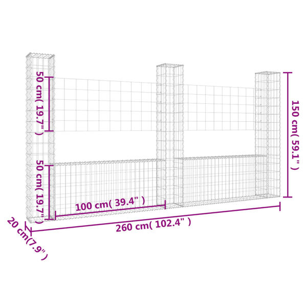Schanskorf U-vormig 260cm - Krasjes - 55% Korting!