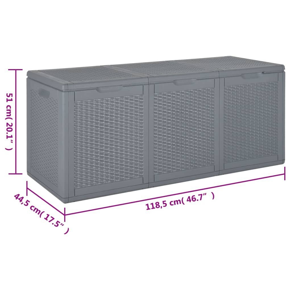 vidaXL Tuinbox 270L Grijs Rattan - 35% Korting!