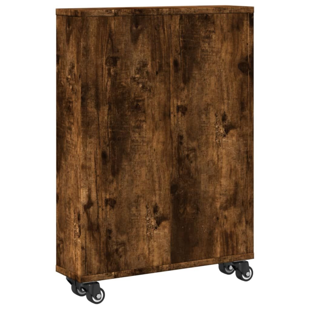 vidaXL Smalle Opbergtrolley Gerookt Eiken - 35% Korting!