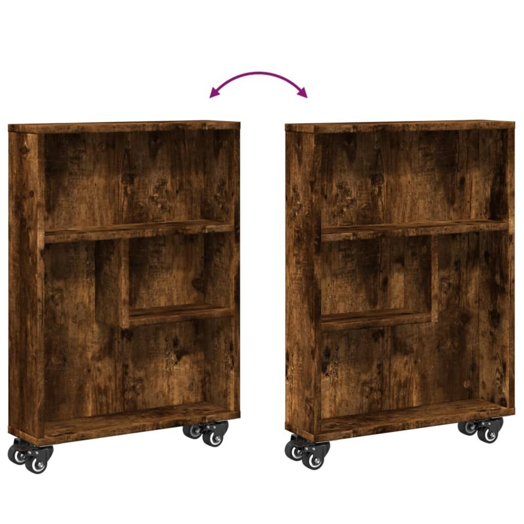 vidaXL Smalle Opbergtrolley Gerookt Eiken - 35% Korting!