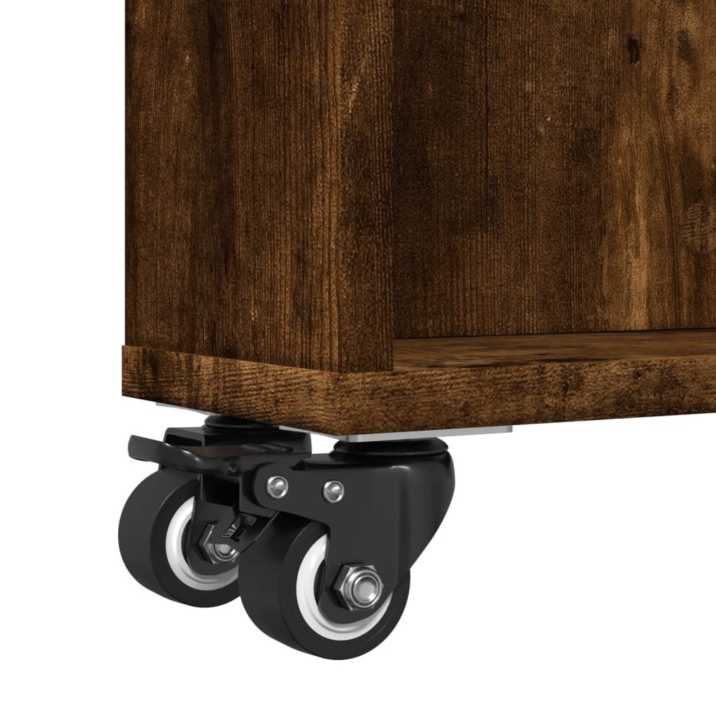 vidaXL Smalle Opbergtrolley Gerookt Eiken - 35% Korting!