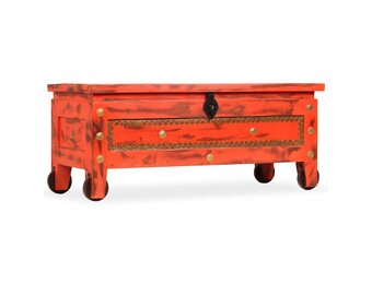 VidaXL Opbergkist Massief Mangohout Rood -67%! Krasje